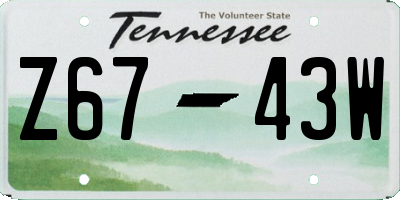 TN license plate Z6743W
