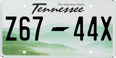 TN license plate Z6744X