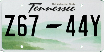 TN license plate Z6744Y
