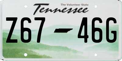TN license plate Z6746G