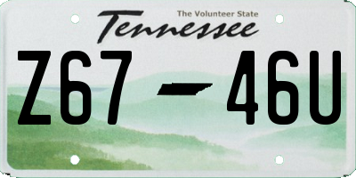 TN license plate Z6746U