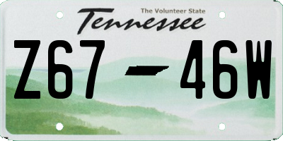 TN license plate Z6746W