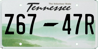 TN license plate Z6747R