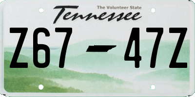 TN license plate Z6747Z