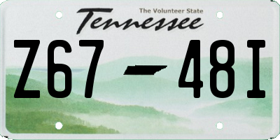TN license plate Z6748I