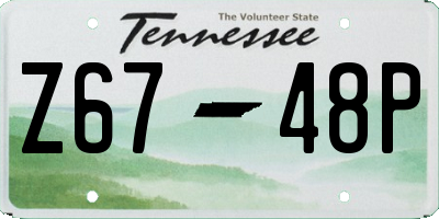 TN license plate Z6748P