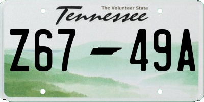 TN license plate Z6749A