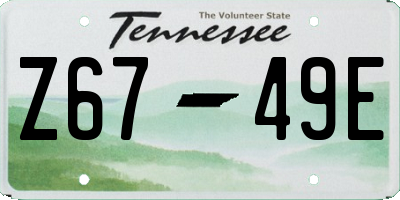 TN license plate Z6749E