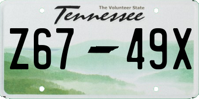 TN license plate Z6749X