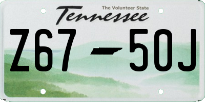 TN license plate Z6750J