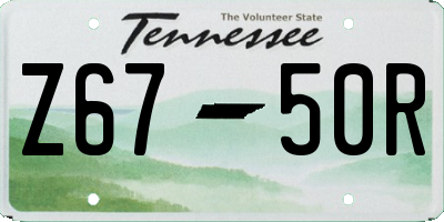 TN license plate Z6750R