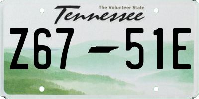 TN license plate Z6751E