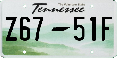 TN license plate Z6751F