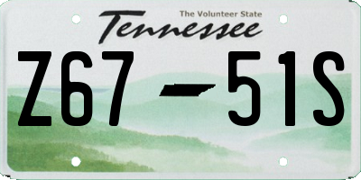 TN license plate Z6751S