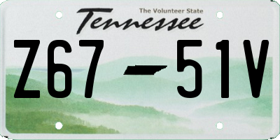 TN license plate Z6751V