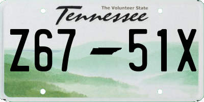 TN license plate Z6751X