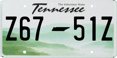 TN license plate Z6751Z