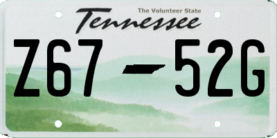 TN license plate Z6752G