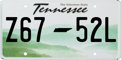 TN license plate Z6752L