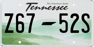 TN license plate Z6752S