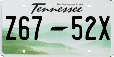TN license plate Z6752X