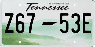 TN license plate Z6753E