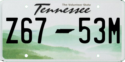 TN license plate Z6753M