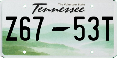 TN license plate Z6753T