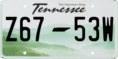TN license plate Z6753W
