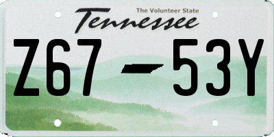 TN license plate Z6753Y