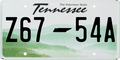TN license plate Z6754A