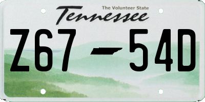 TN license plate Z6754D