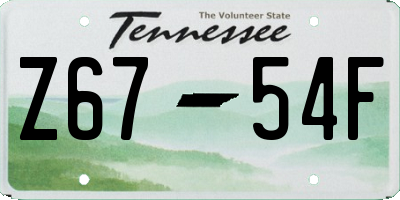 TN license plate Z6754F