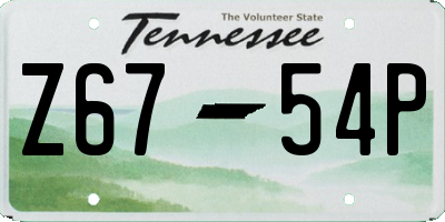 TN license plate Z6754P