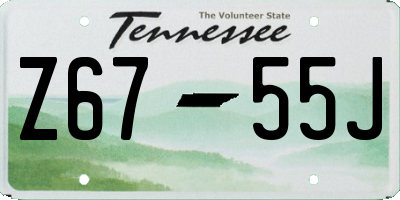 TN license plate Z6755J