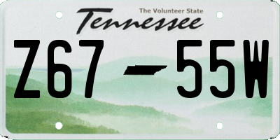 TN license plate Z6755W