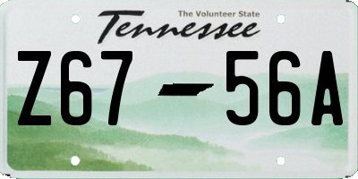 TN license plate Z6756A