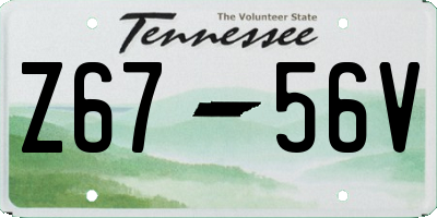 TN license plate Z6756V