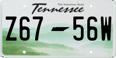 TN license plate Z6756W