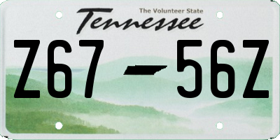 TN license plate Z6756Z