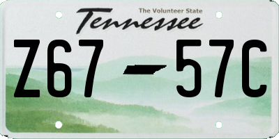TN license plate Z6757C