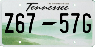 TN license plate Z6757G