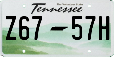 TN license plate Z6757H