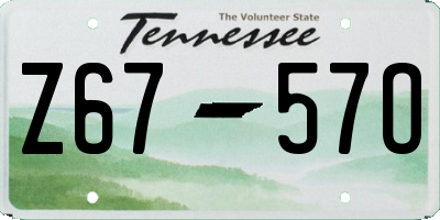 TN license plate Z6757O