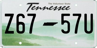 TN license plate Z6757U