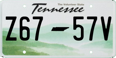 TN license plate Z6757V