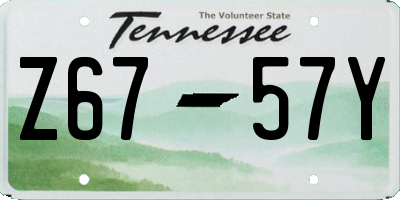 TN license plate Z6757Y