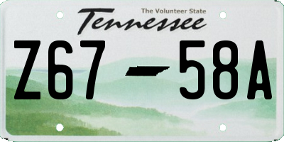 TN license plate Z6758A
