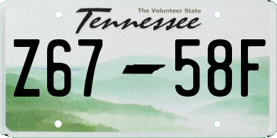 TN license plate Z6758F