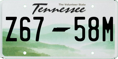 TN license plate Z6758M